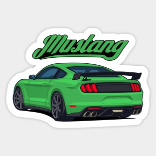 Rear Car Mustang green Sticker